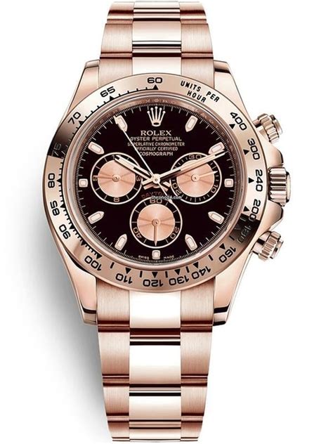 rolex daytona rose gold black dial replica|rolex daytona black dial price.